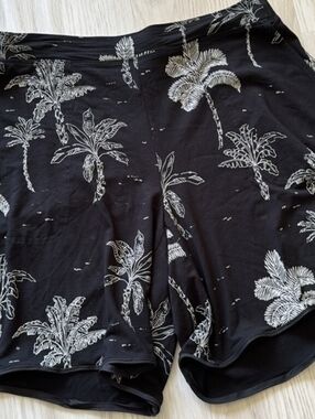 J Jill Wearever Jersey Shorts High Rise Wide Leg Palm Tree Tropical small nwt